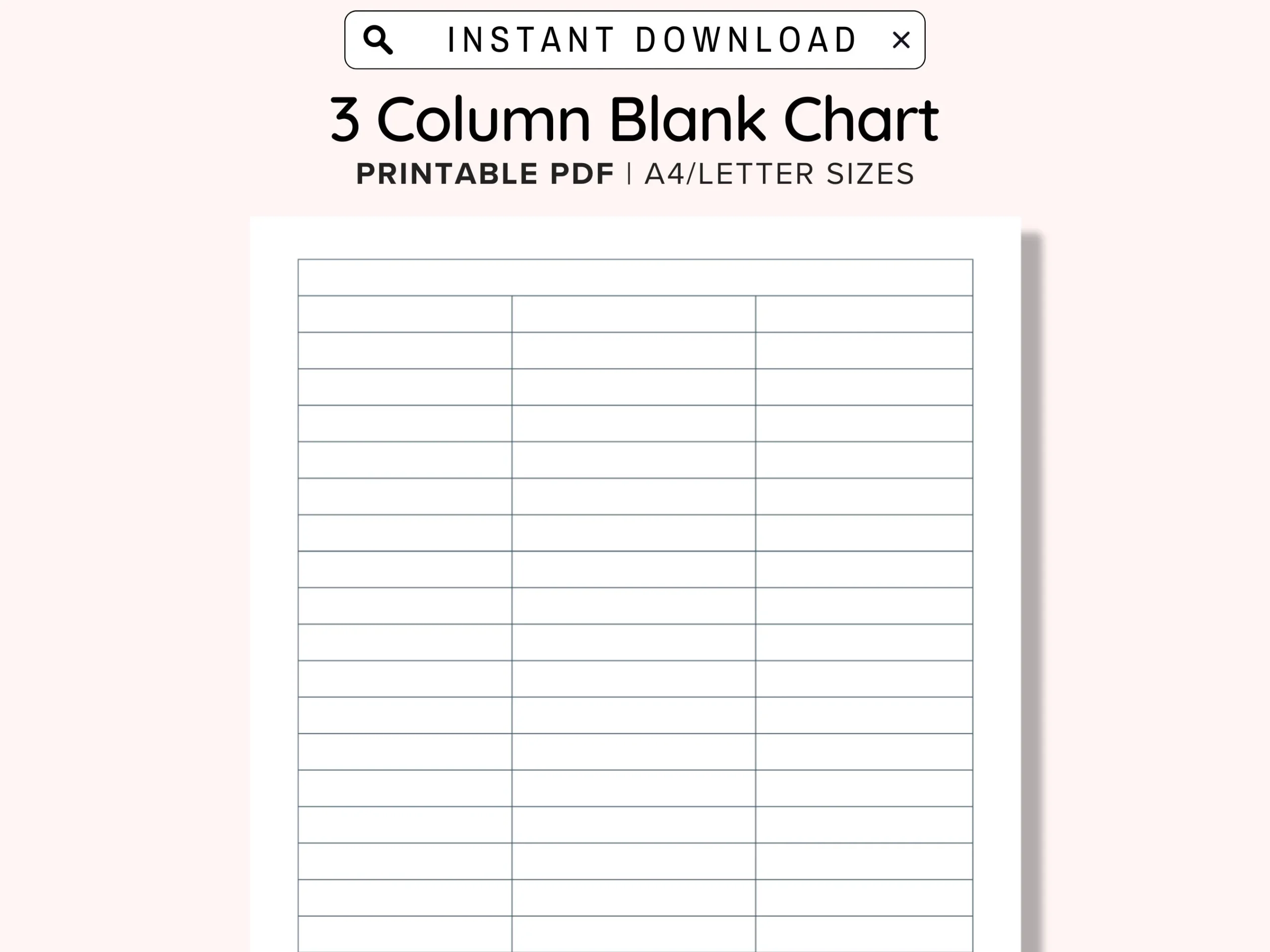 Printable Charts With 3 Columns Printable Charts With 3 Columns