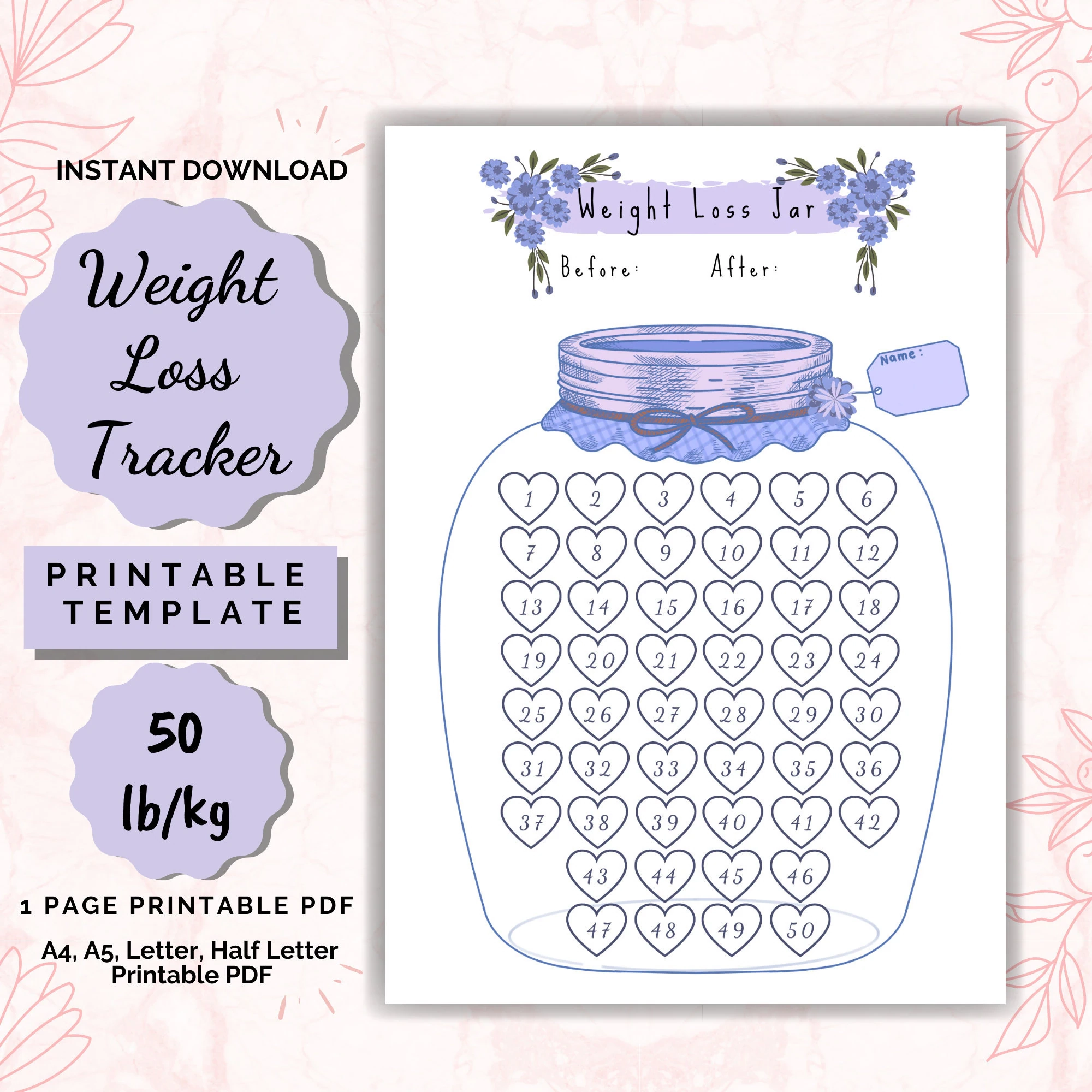Printable Weight Loss Jar
