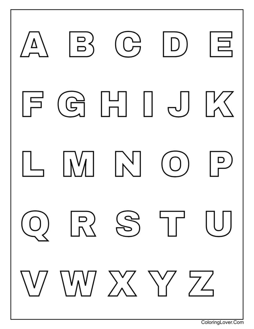 Abc Chart Printable Coloring Chart