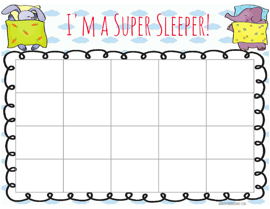 Sleep Reward Chart Printable Free