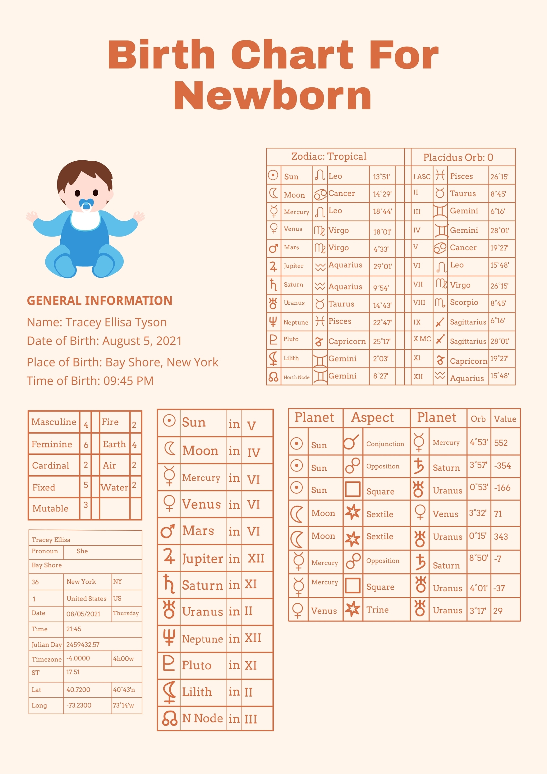 Babys Birth Chart Printable