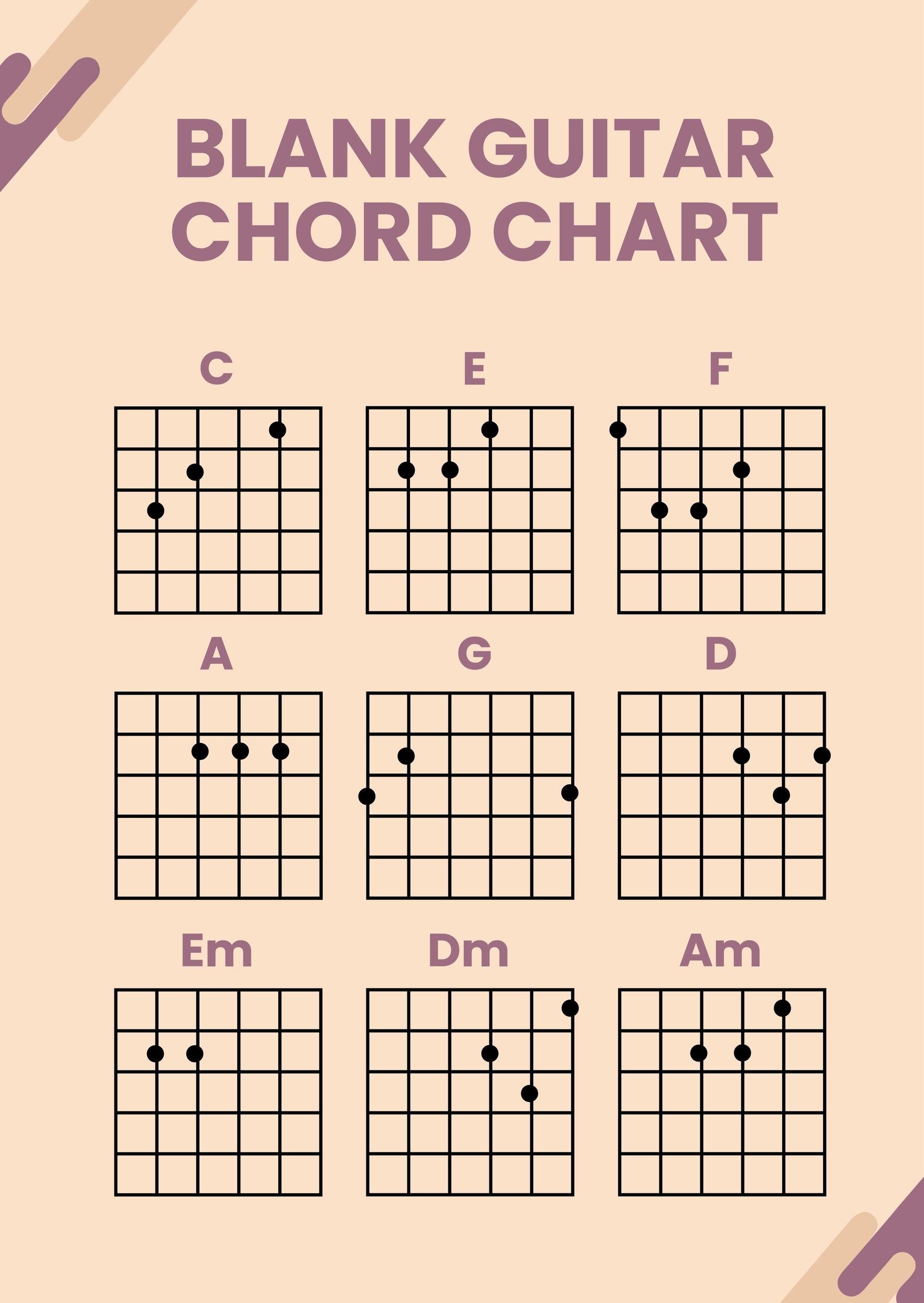Chord Charts Guitar Printable