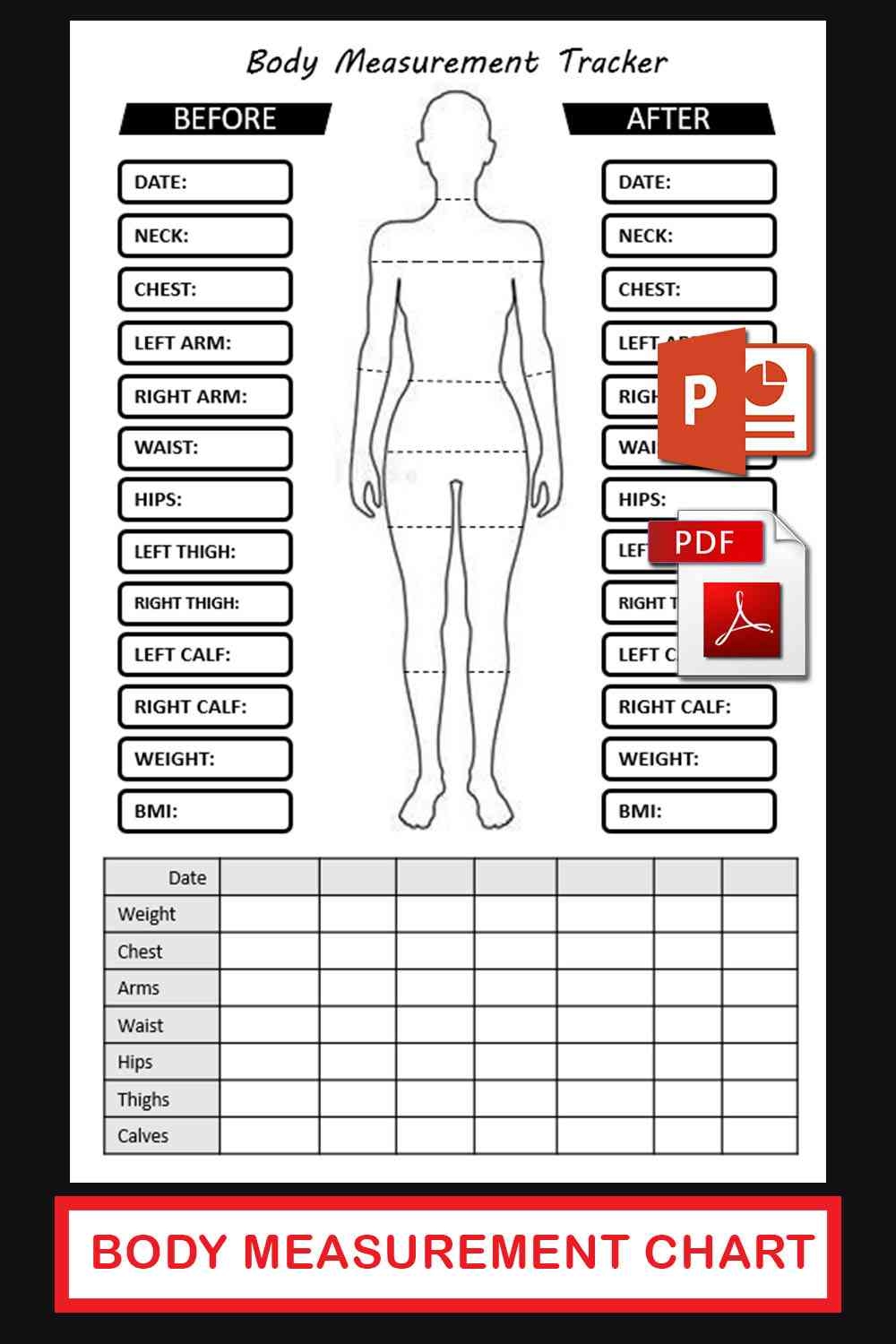 Beachbody Measurements Chart Printable
