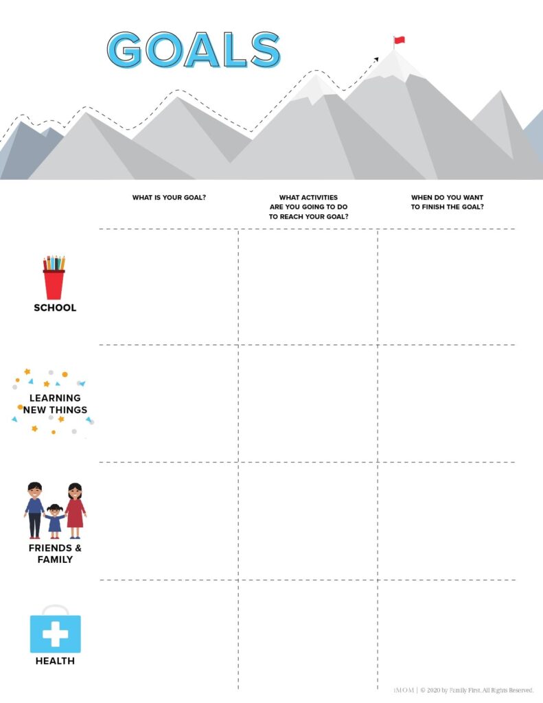 Brilliant Goals Chart For Kids IMOM