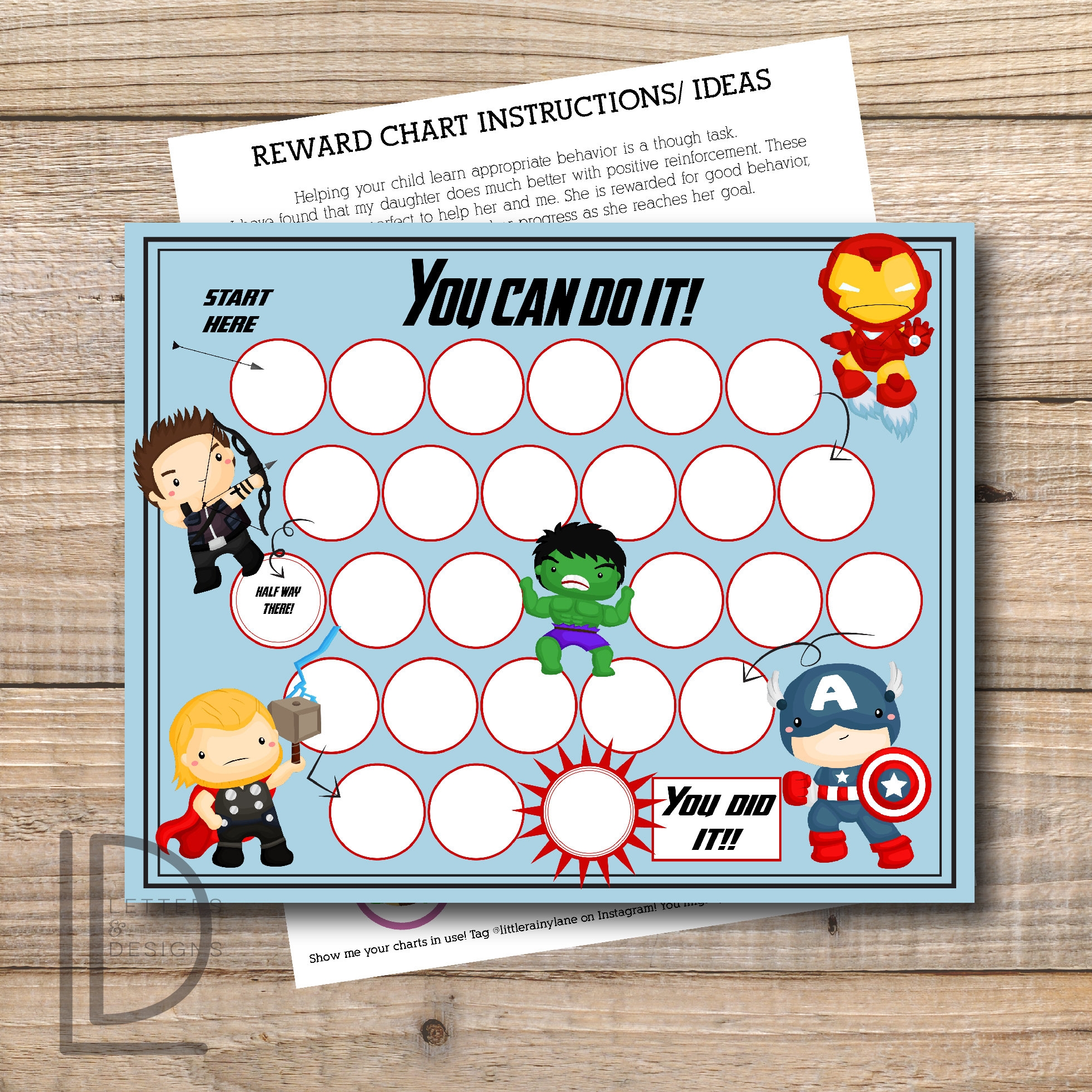 Avengers Reward Chart Printable