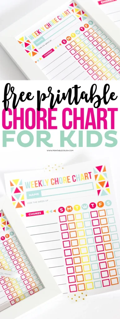 Chore Charts For Kids Keep Kids On Track Using My FREE Printable