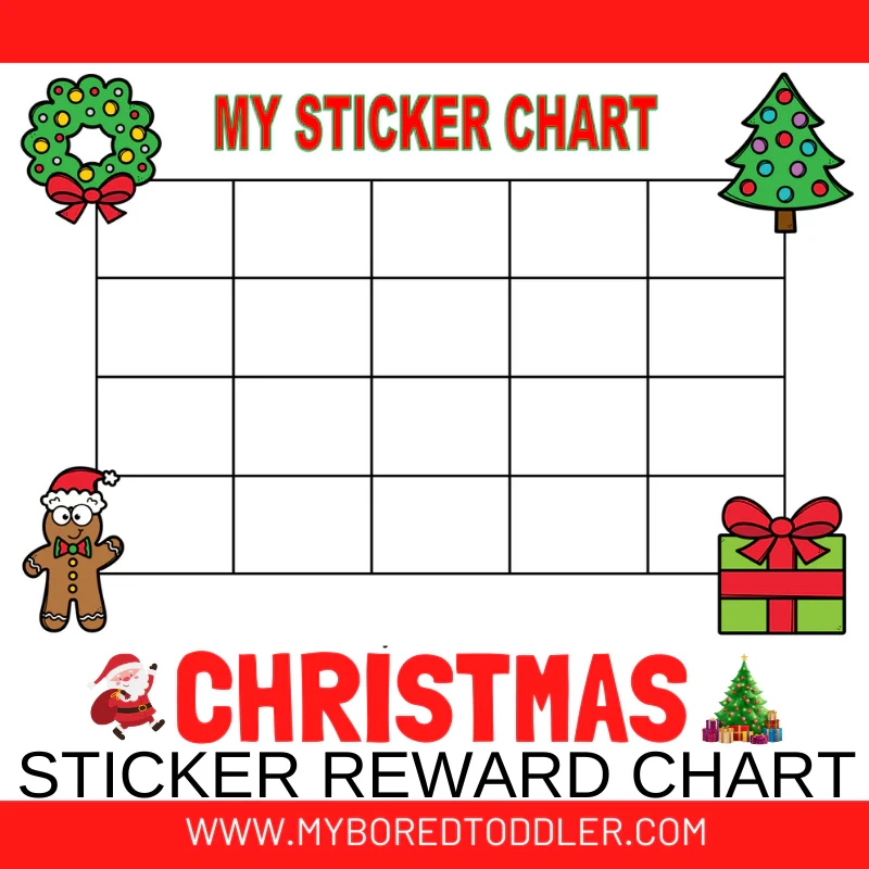 Christmas Sticker Reward Chart My Bored Toddler
