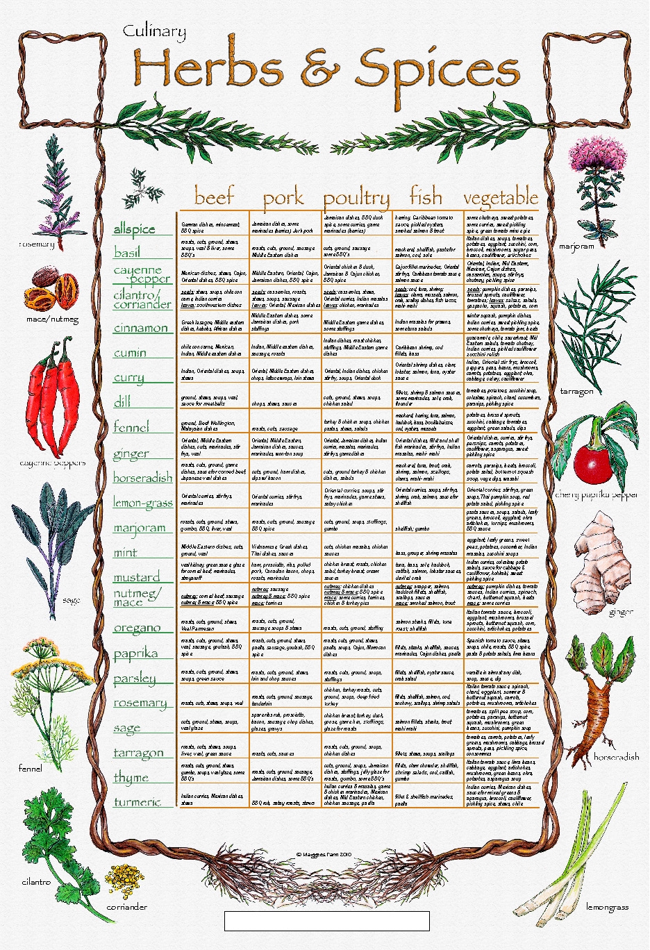 Free Printable Spice Chart