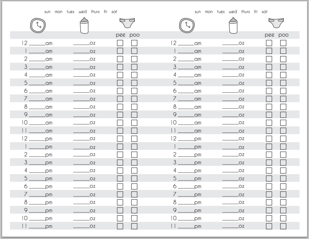 Delighted To Be Baby Feeding Chart Free Printable