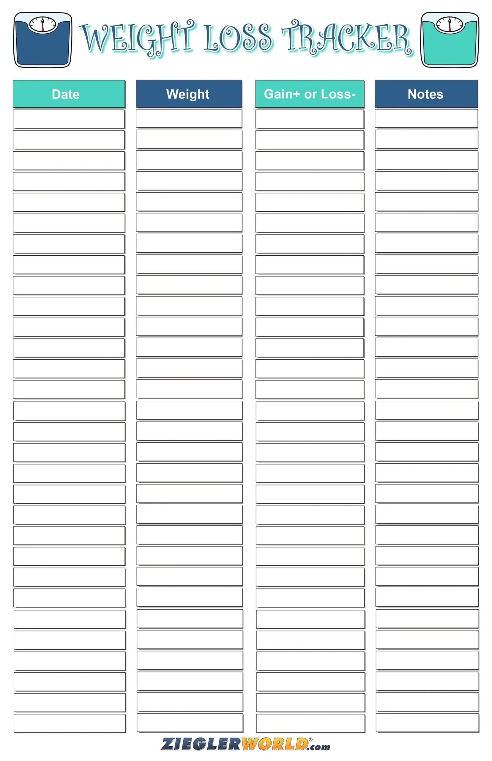 My Weight Loss Progress Chart