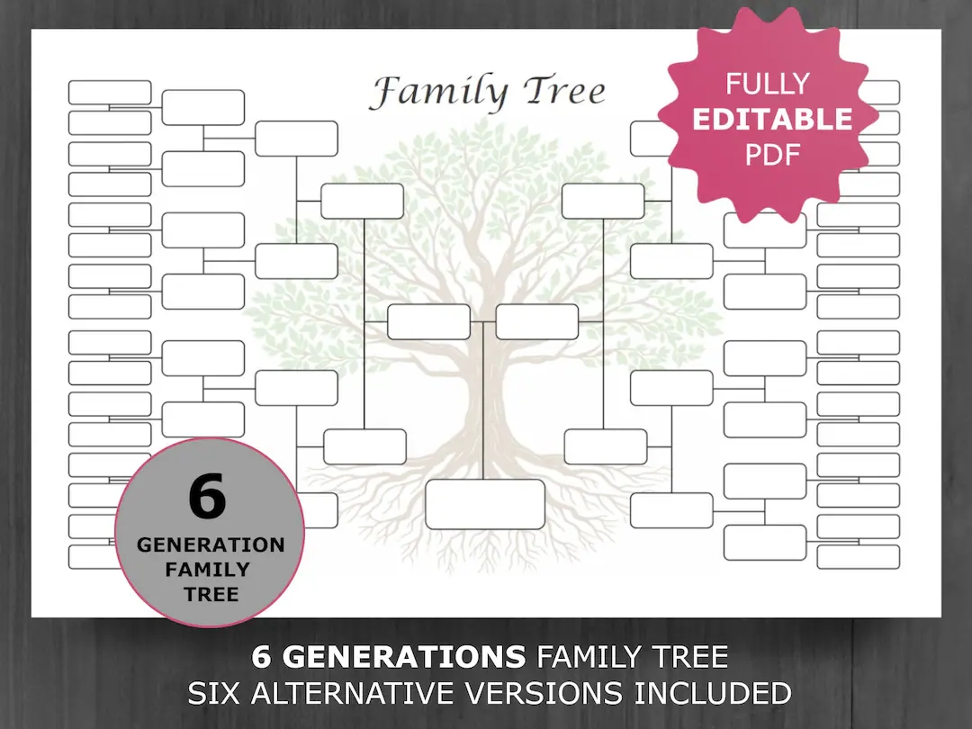 Fillable  Printable Family Tree Chart