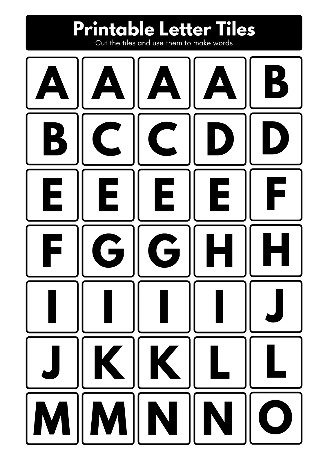 Printable Blank Alphabet Chart Printable Blank Alphabet Chart