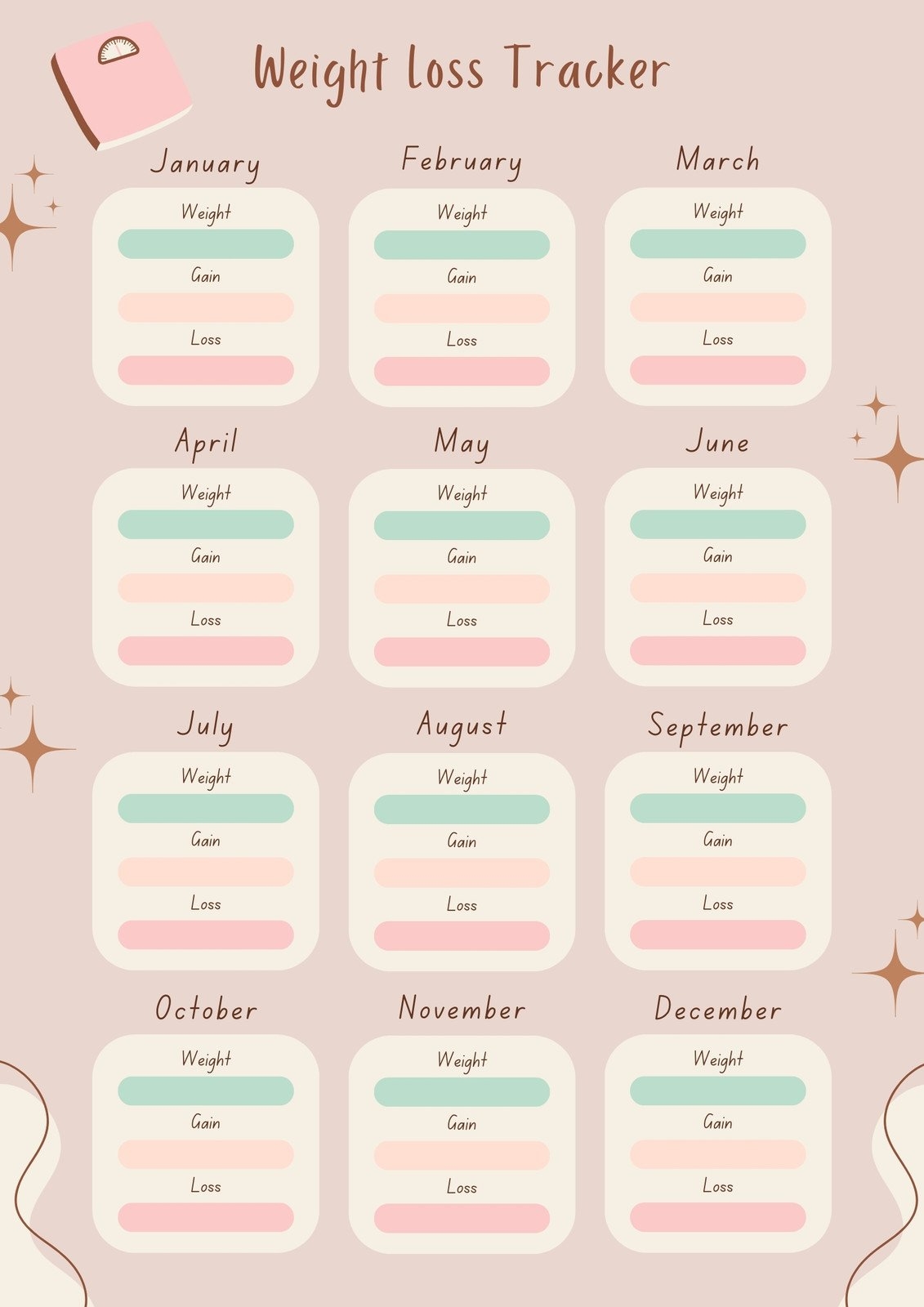 Cute Weight Loss Charts