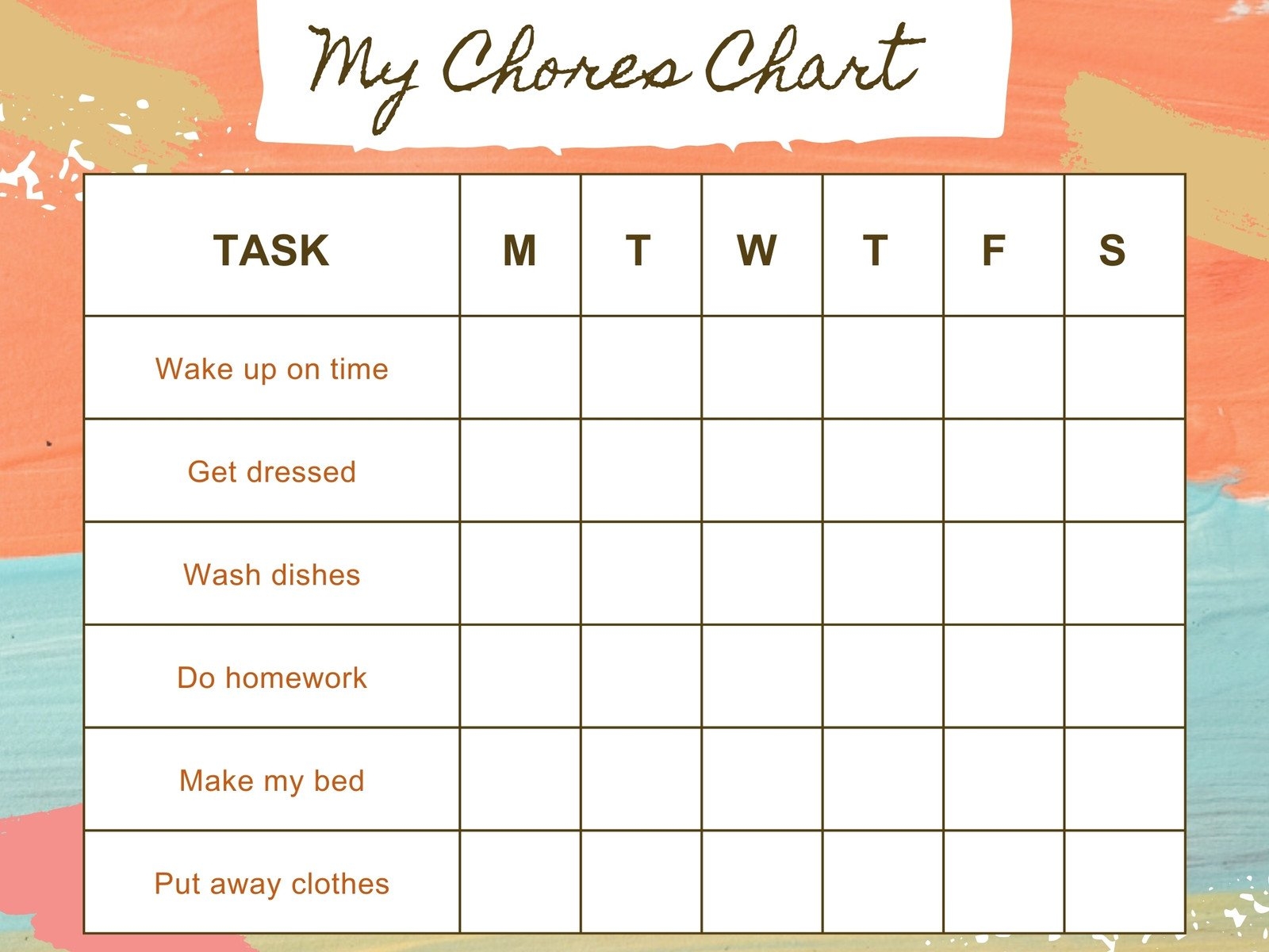 To Do Chart Printable
