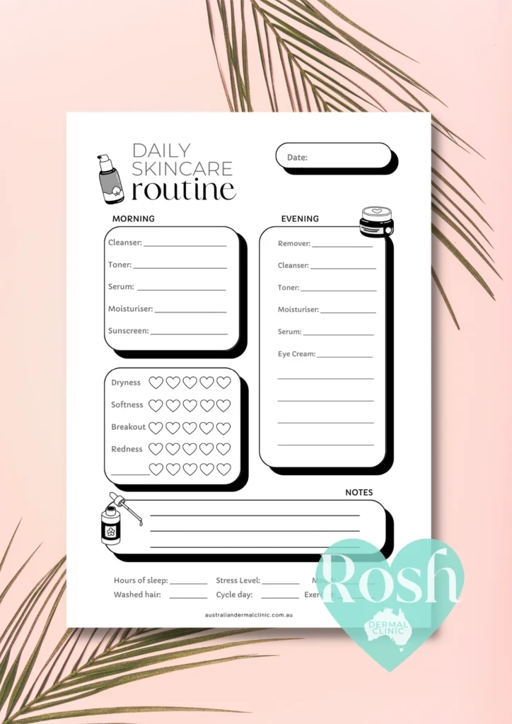 FREE GIFT Daily Skin care Routine Planner Printable INSTANT DOWNLO Australian Dermal Clinic