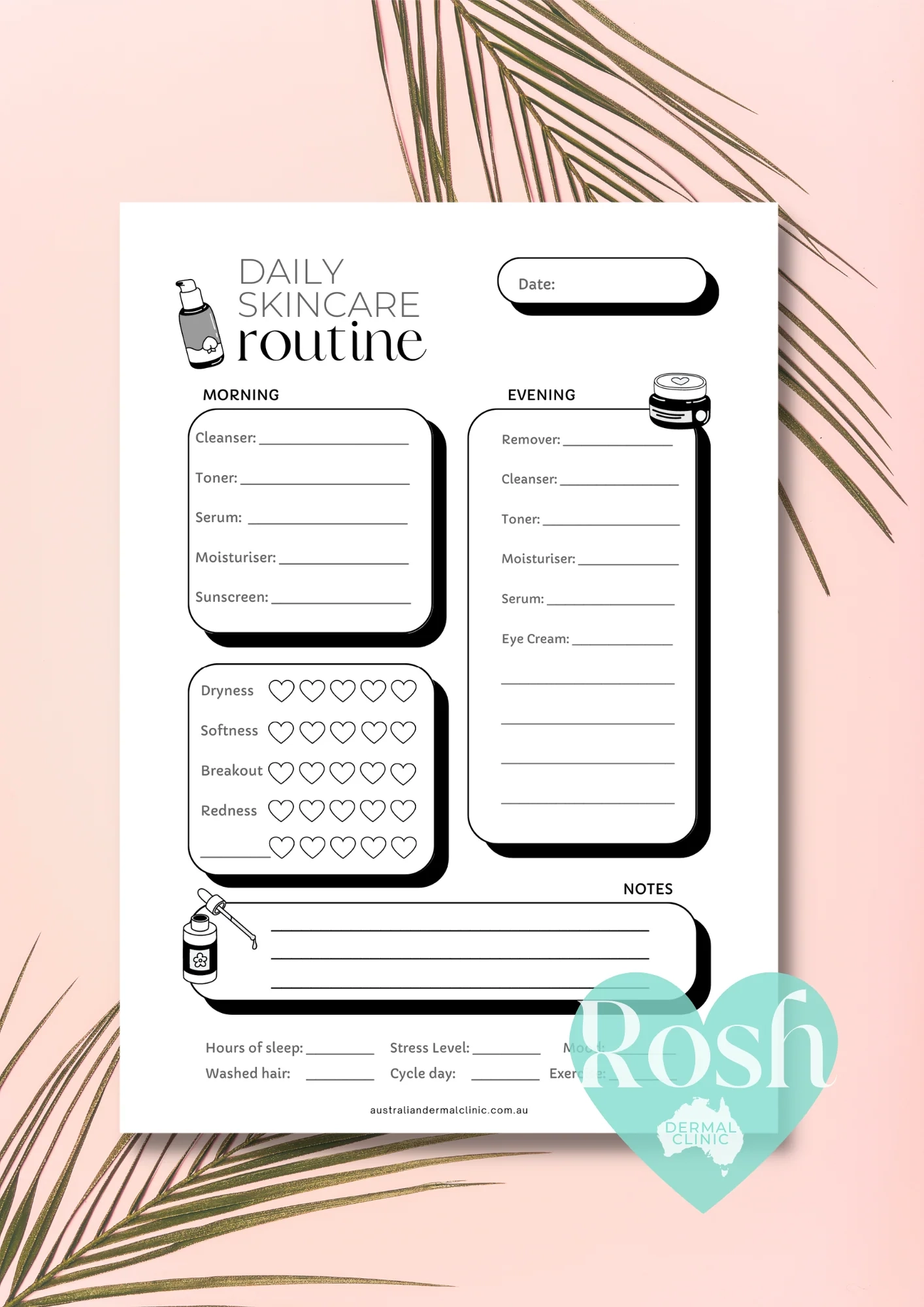Skincare Routine Chart Printable