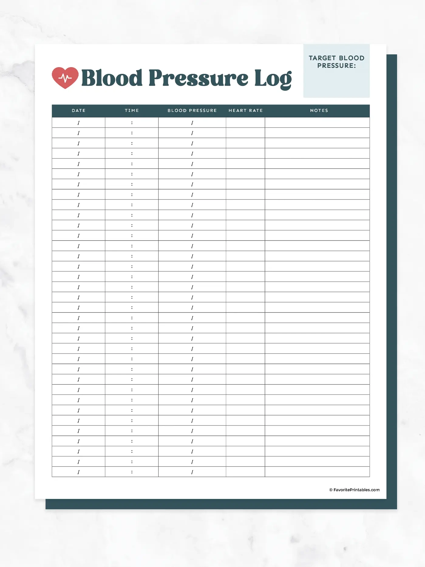 Printable Blank Blood Pressure Chart Printable Blank Blood Pressure Chart