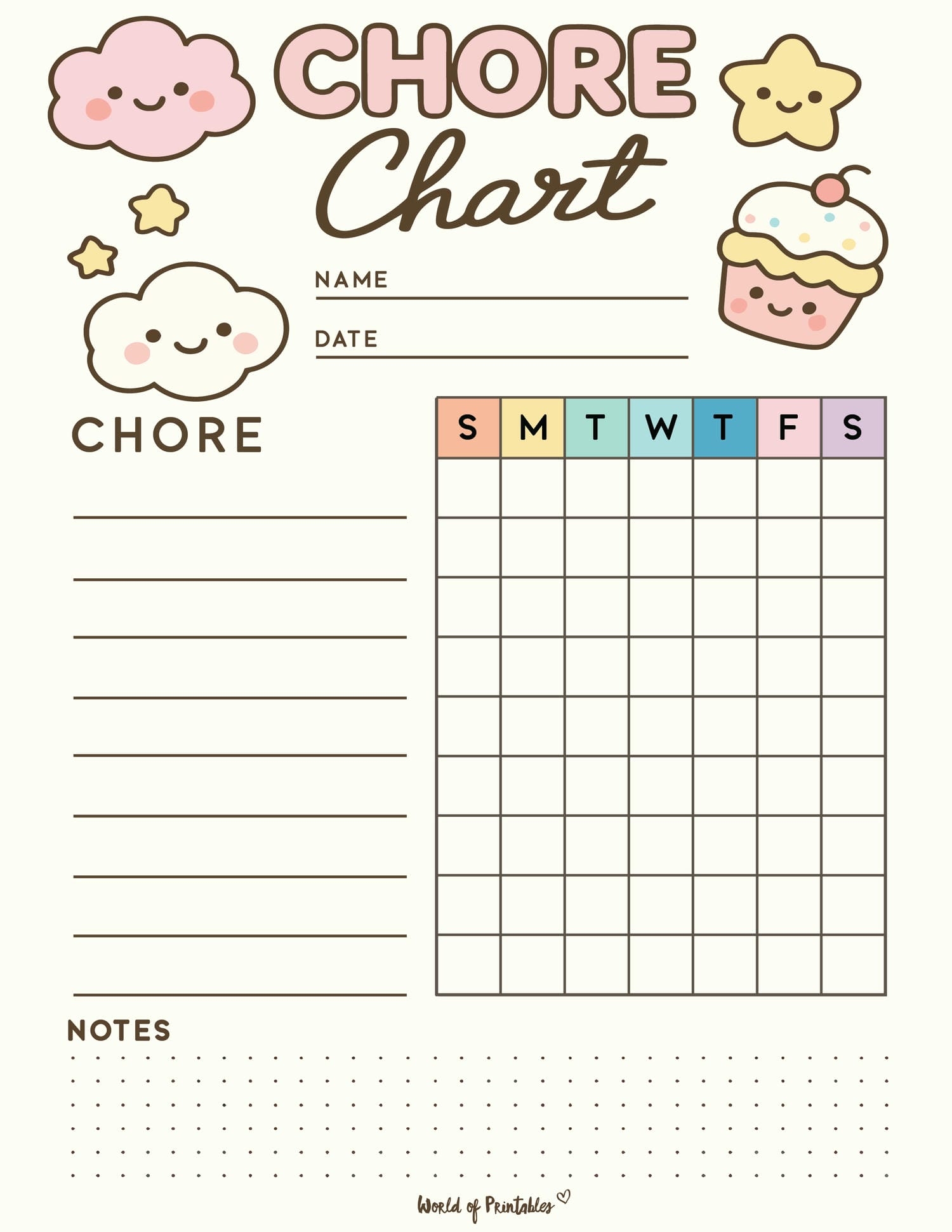 Cute Printable Charts