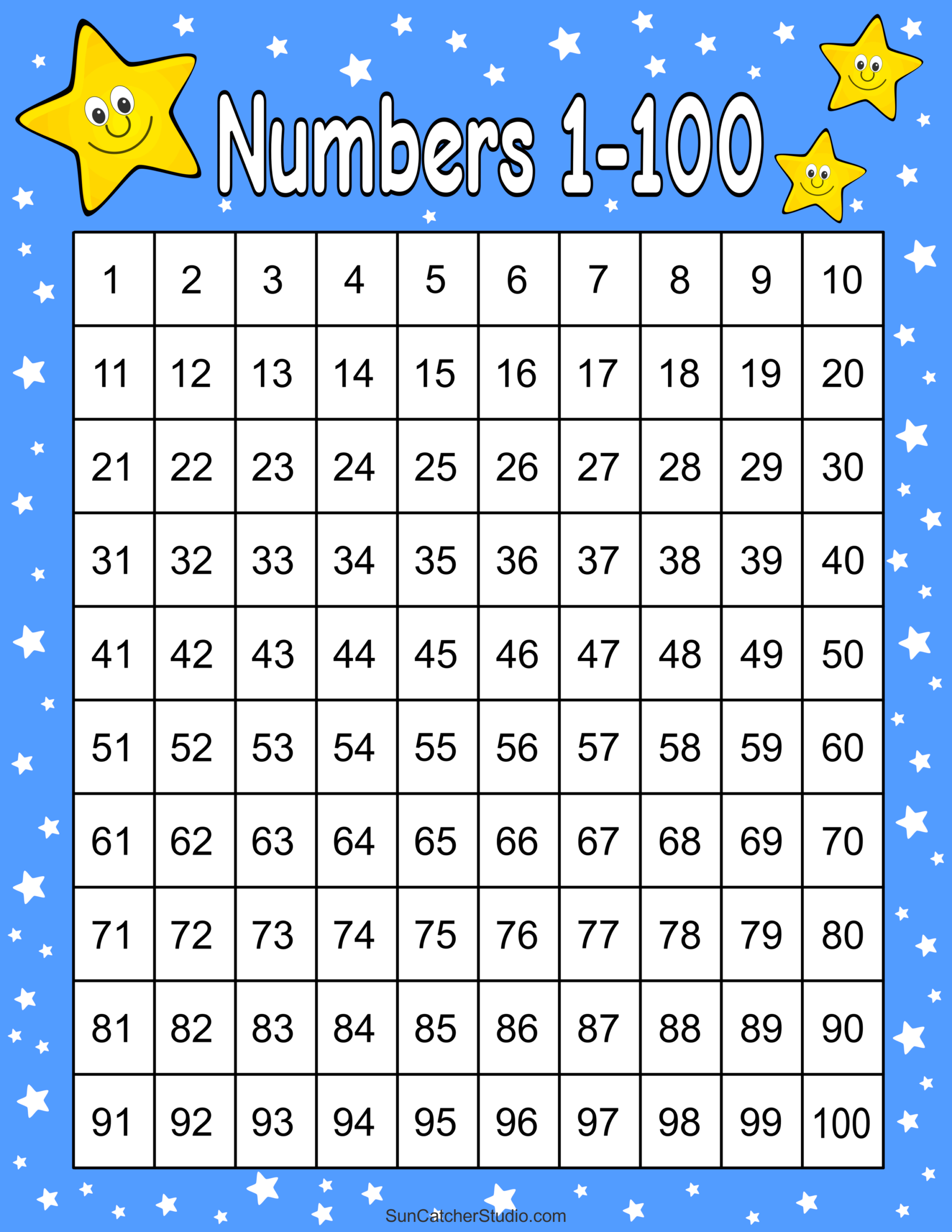 1 To 100 Chart Printable 1 To 100 Chart Printable