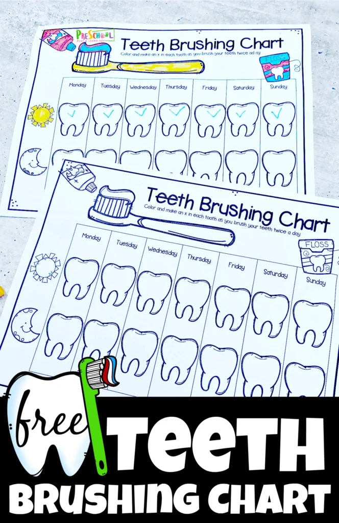 FREE Printable Teeth Brushing Chart For Kids