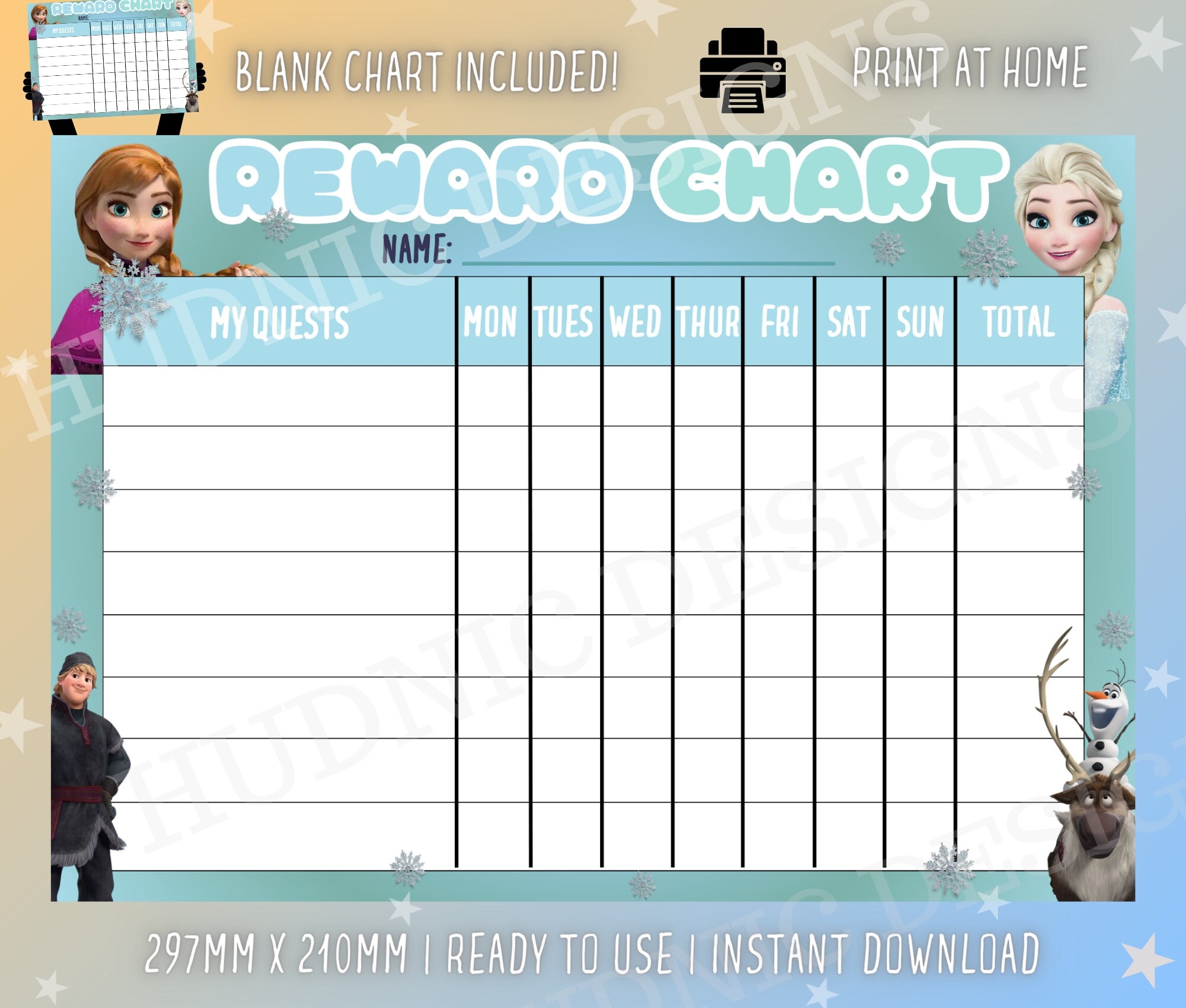 Printable Behavior Charts For Kids Frozen