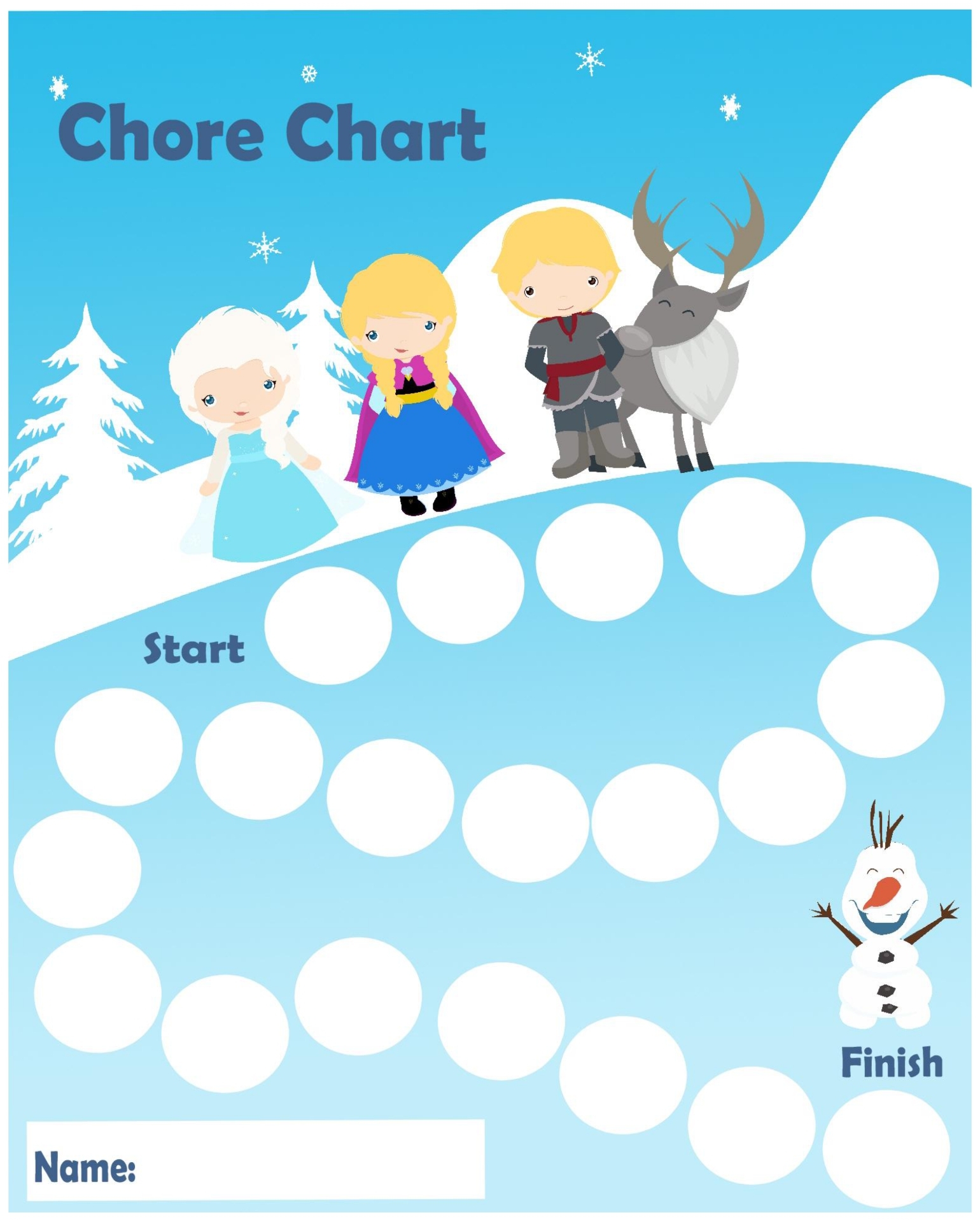 Free Frozen Reward Chart Printable