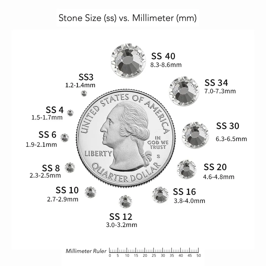 Rhinestone Size Chart Actual Size Printable