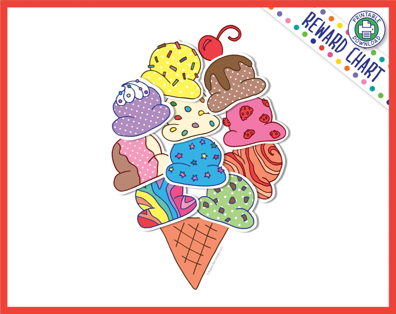 Ice Cream Cone Reward Chart Printable