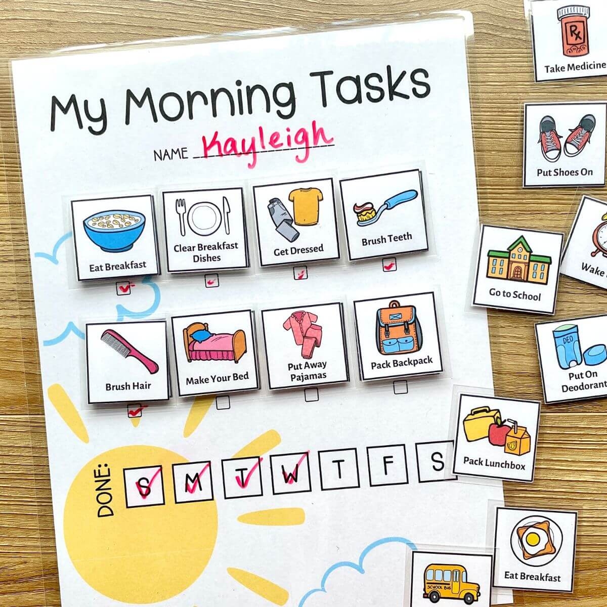 Printable Morning Routine Chart For Toddlers