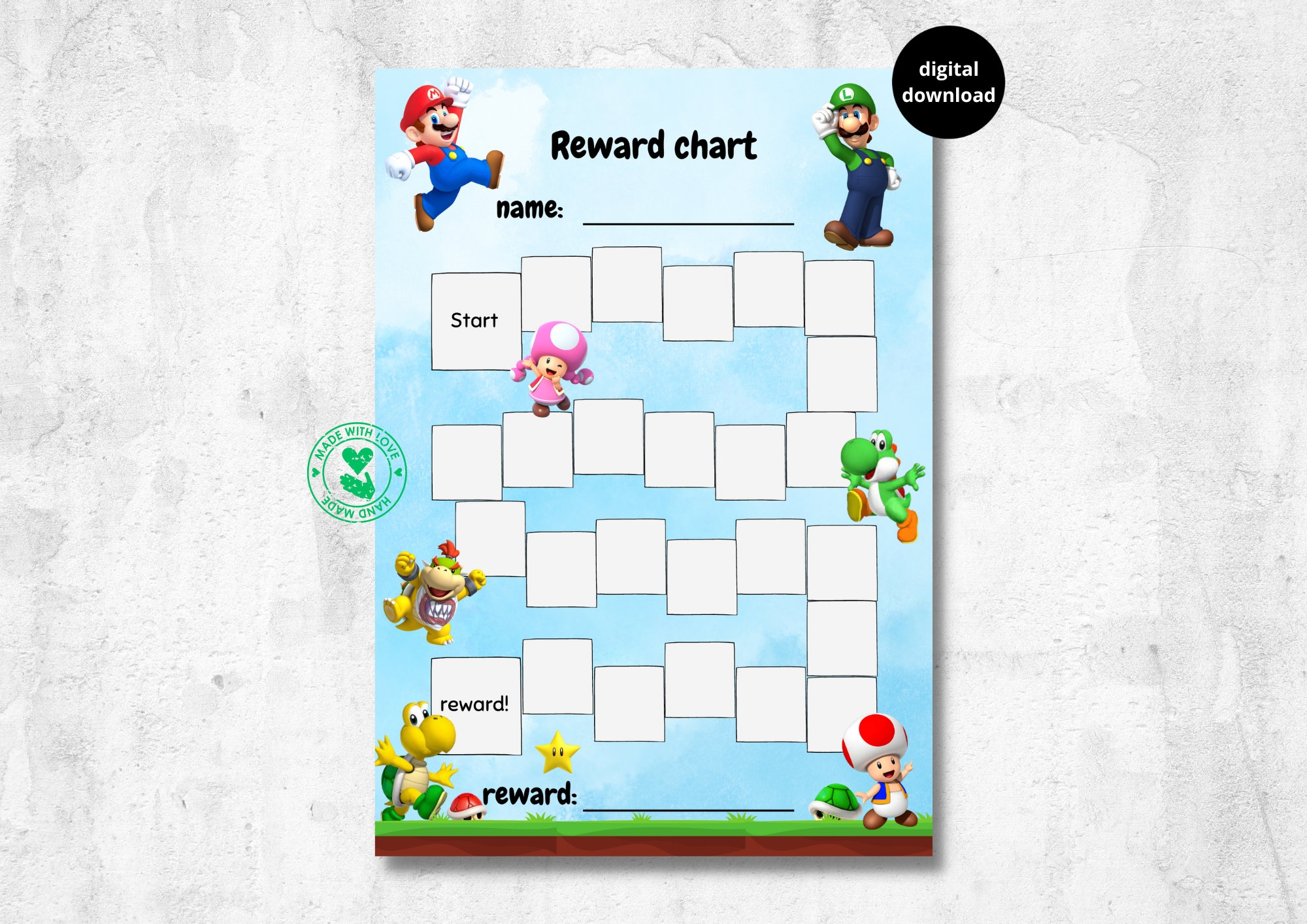 Printable Mario Reward Chart Printable Mario Reward Chart