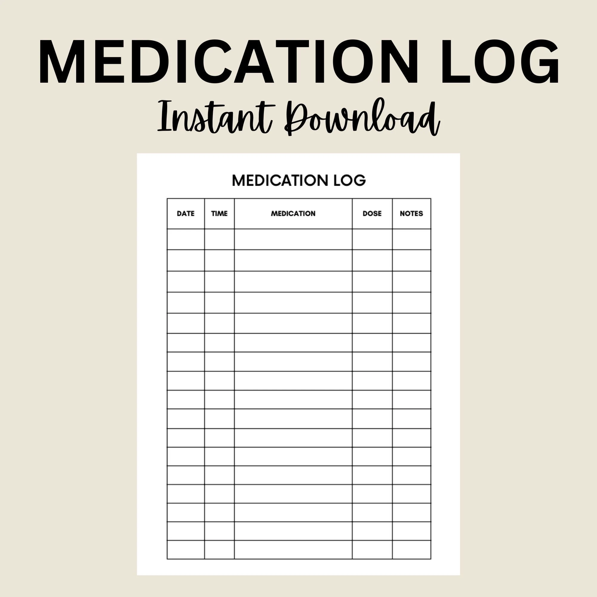 Medication Tracker Chart Printable