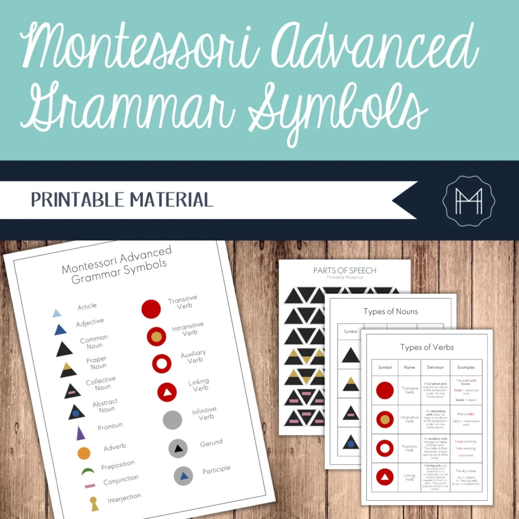 Montessori Advanced Grammar Symbols Printables Themodernmontessoriguide