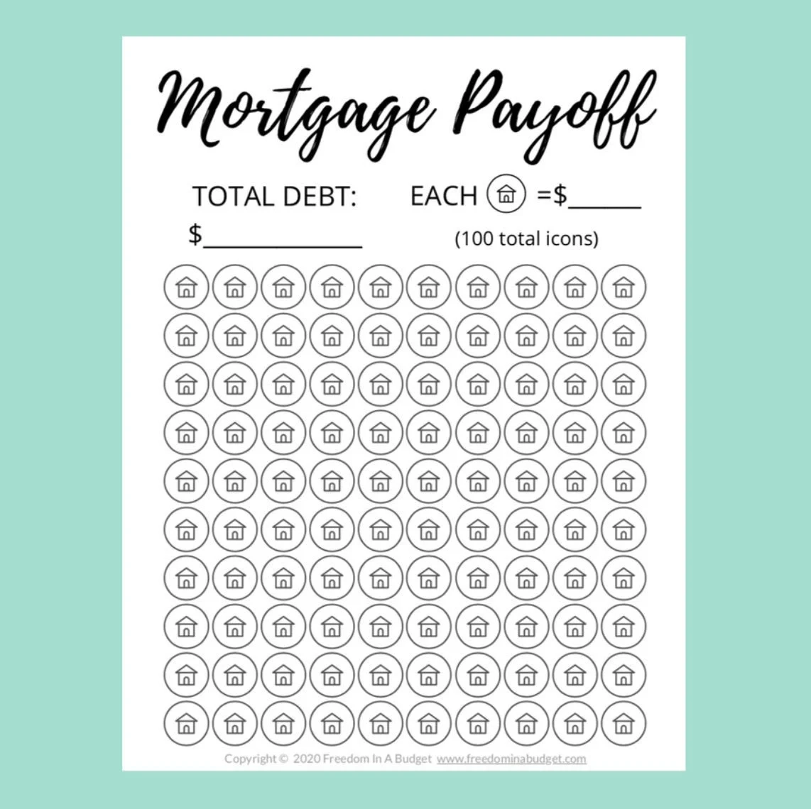 Home Loan Printable Debt Payoff Chart
