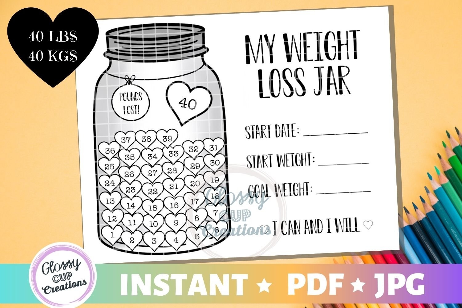 Weight Loss Jars Printable Free
