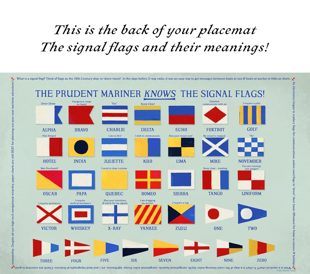 Newport RI Nautical Chart Placemats Set Of 4 My Signal Flags