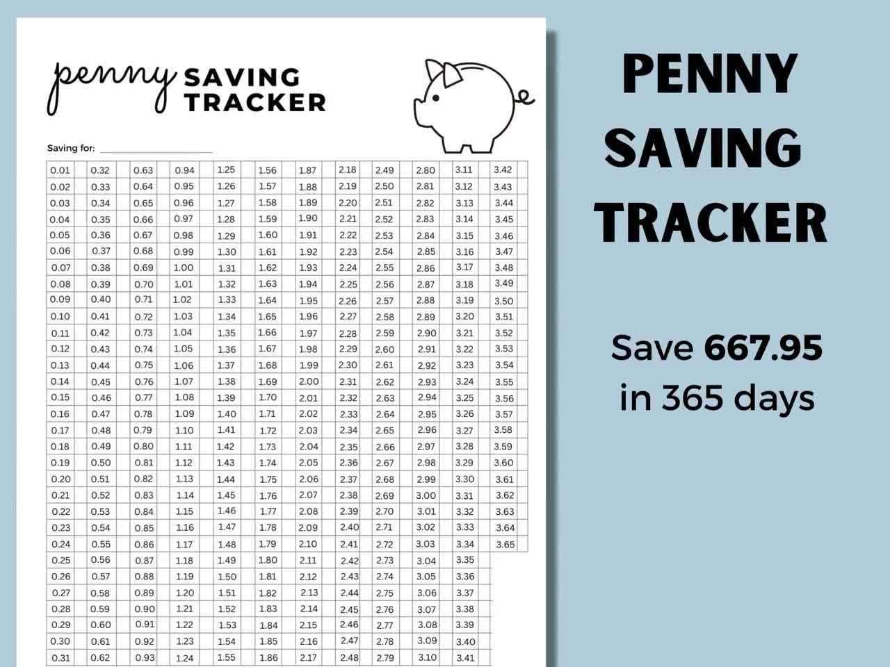 Penny Saving Chart Printable