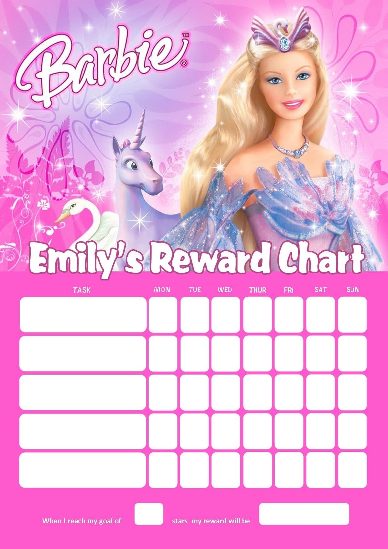 Printable Barbie Behavior Charts