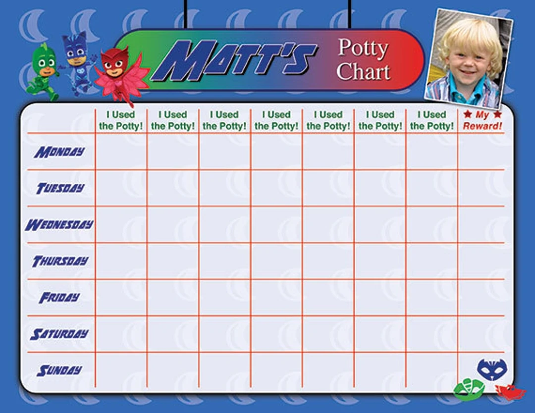 Potty Sticker Chart Printable Pj Mask