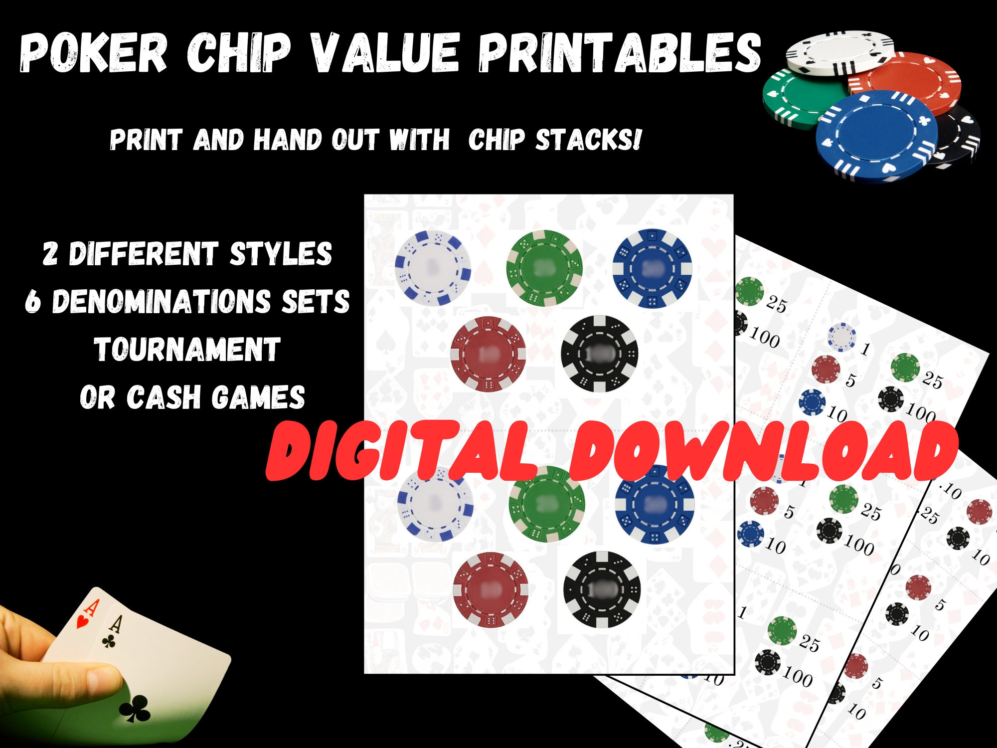 Printable Poker Chip Value Chart Printable Poker Chip Value Chart