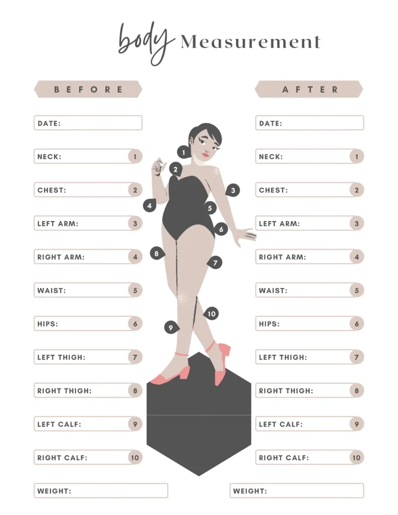 Printable Body Measurement Tracker Body Size Log Diet Planner Weight Loss Planner Printable Planner Letter Pdf Instant Download Etsy