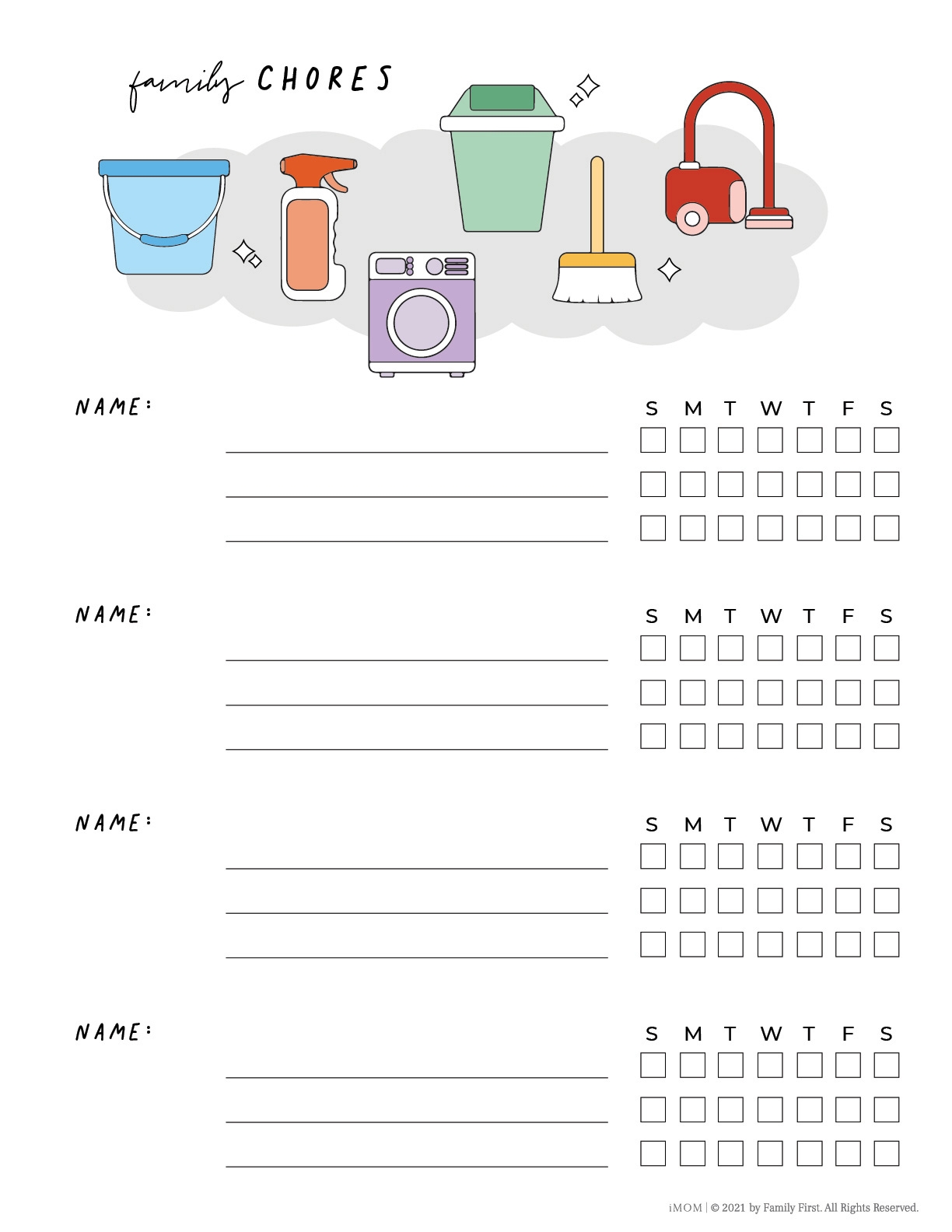 Free Family Chore Chart Printable Free Family Chore Chart Printable