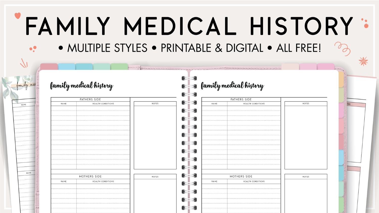 Free Printable Medical History Chart Free Printable Medical History Chart