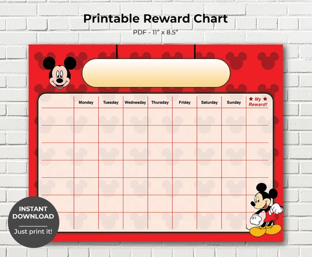 Mickey Mouse Potty Training Chart Printable Mickey Mouse Potty Training Chart Printable