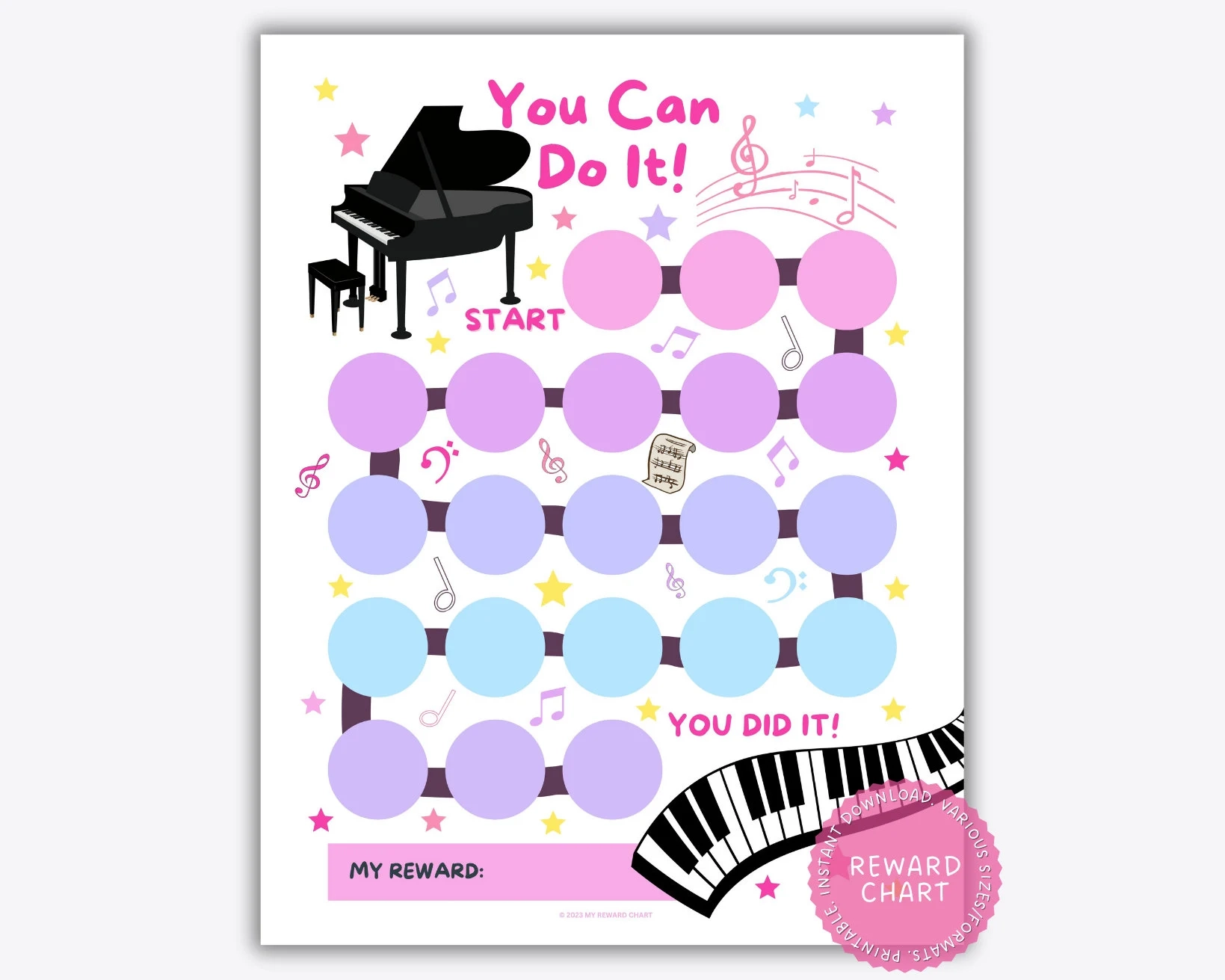 Printable Piano Practice Sticker Charts