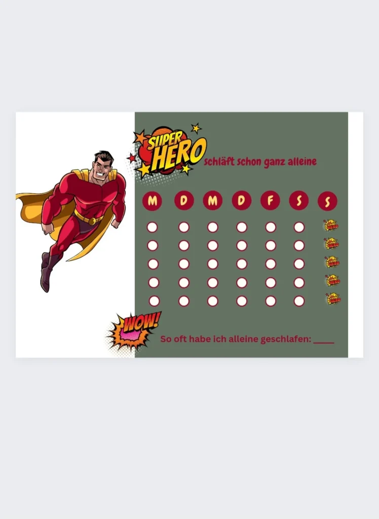 Printable Super Hero Stay In Bed Reward Chart Sticker Price Chart Night Time Chart I m Already Sleeping All By Myself Reward Chart Etsy UK