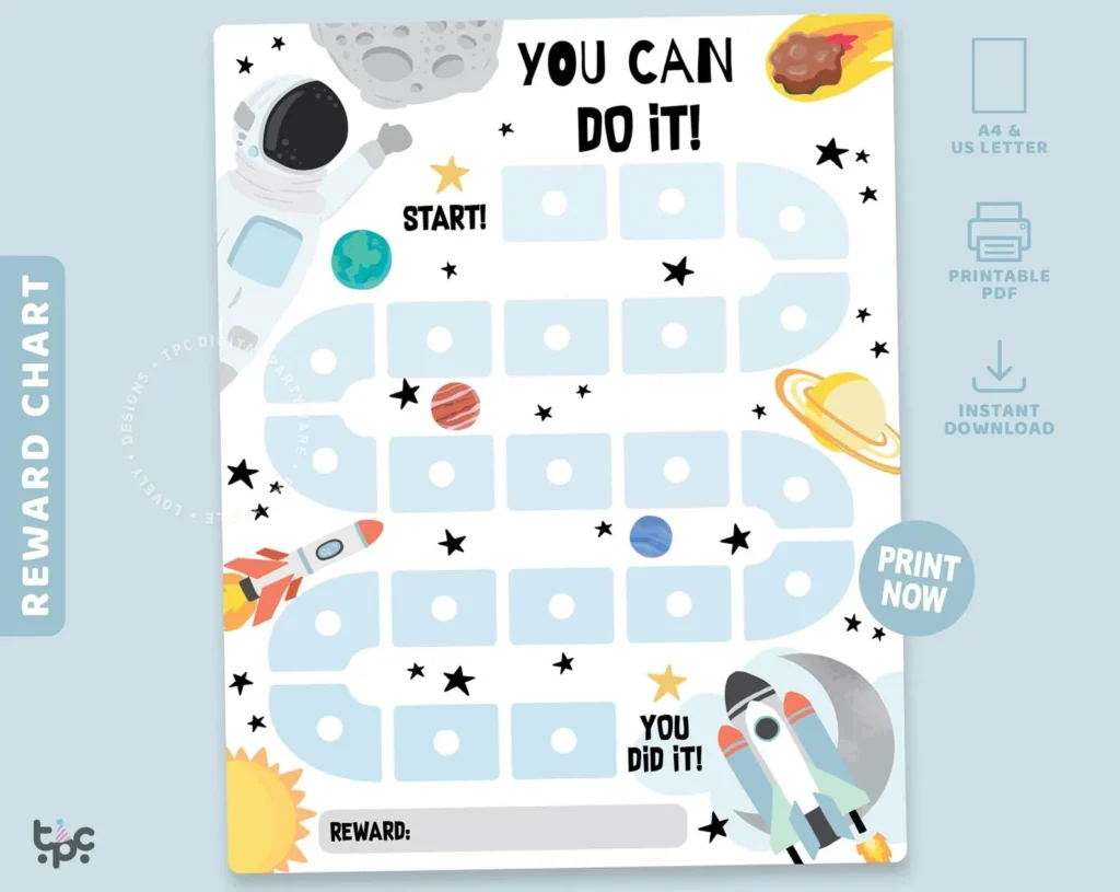 Rocket Reward Chart Etsy