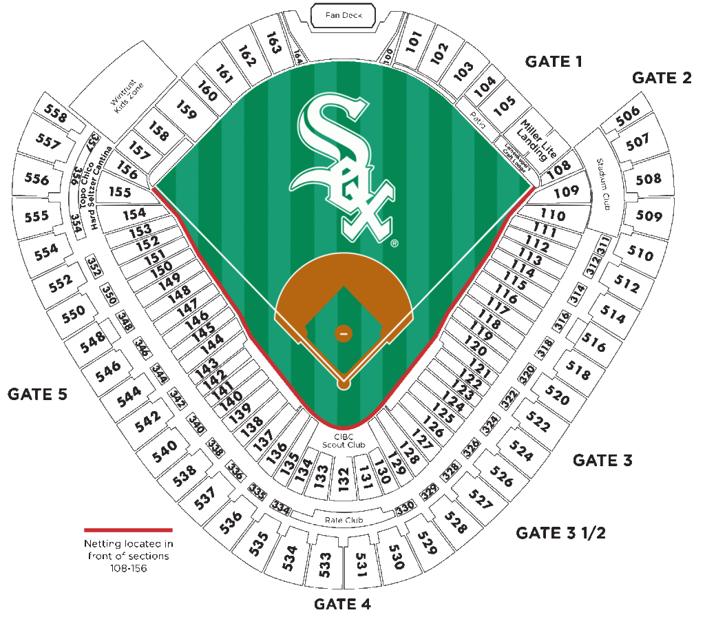 Seat Map Rate Field Chicago White Sox