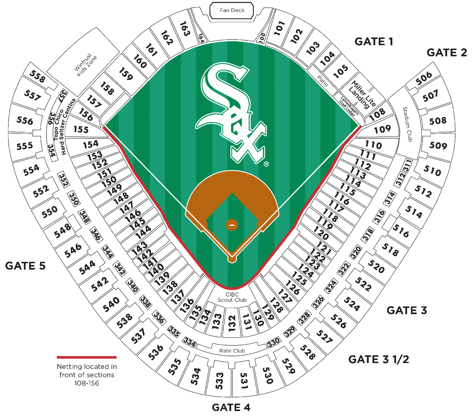 Printable White Sox Seating Chart