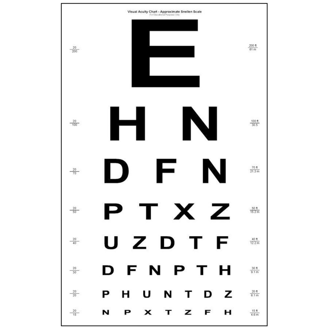 Eye Test Chart Printable A4