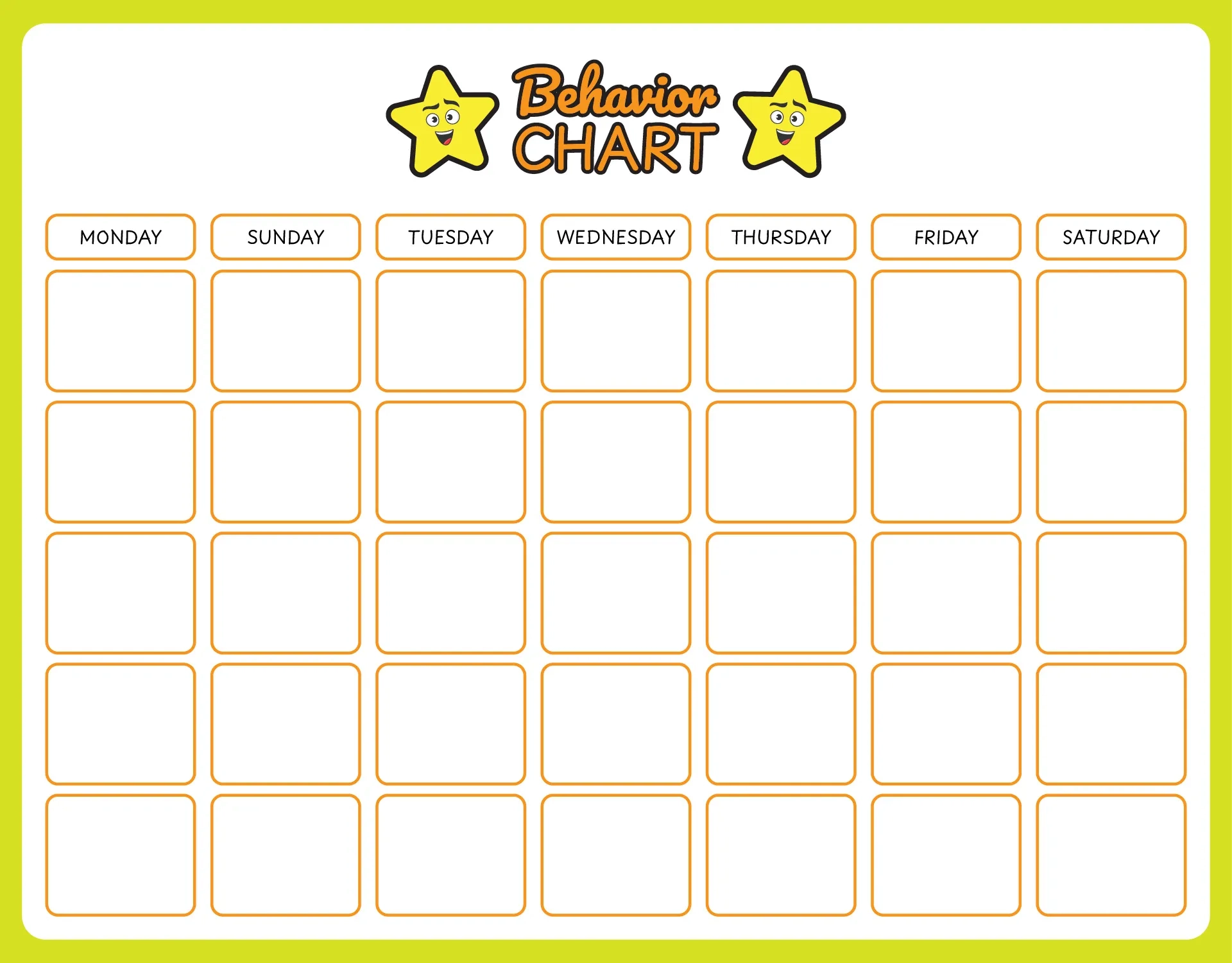 Printable Sticker Charts For Elementary Students